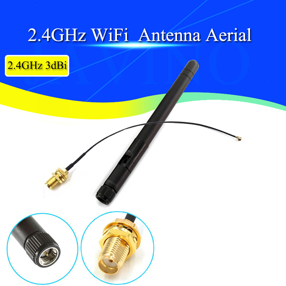 هوائي واي فاي 3dBi 2.4G مع موص - مراجعة Esp8266 وسعره