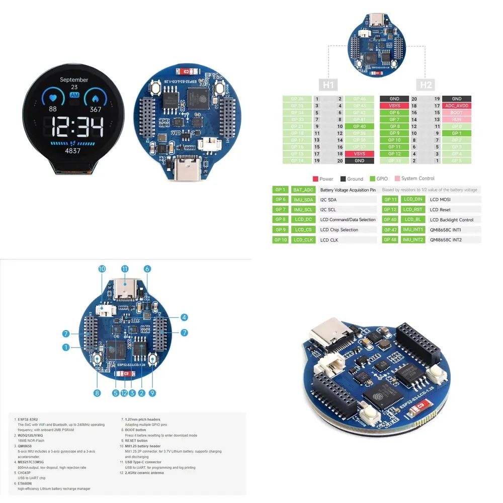 لوحة تطوير ESP32-S3 مع شاشة LC - مراجعة Esp32 وسعره
