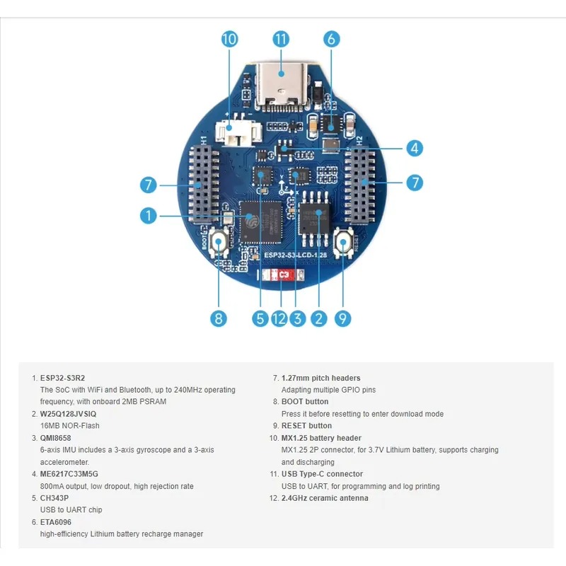 لوحة تطوير ESP32-S3 مع شاشة LC - مراجعة Esp32 وسعره